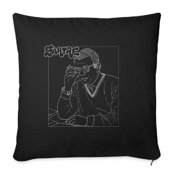 Jean Paul Sartre Philosophie Existenzialismus - Sofakissenbezug 45 x 45 cm - Schwarz - Vorne
