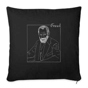 Sigmund Freud Portrait PsychologiePsychoanalyse - Sofakissenbezug 45 x 45 cm - Schwarz - Vorne