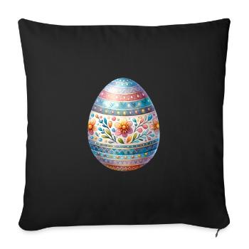 Very Detailed Easter Egg In Watercolor Style - Sofa pillowcase 17,3'' x 17,3'' (45 x 45 cm) - black - Front