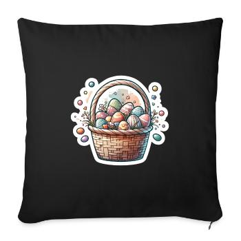 Cute Easter Egg Basket Soft Pastel Color - Sofa pillowcase 17,3'' x 17,3'' (45 x 45 cm) - black - Front