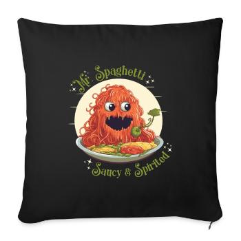 Mr. Spaghetti, spicy and thrilling - Sofa pillowcase 17,3'' x 17,3'' (45 x 45 cm) - black - Front