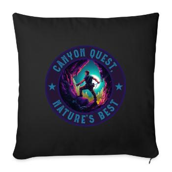 Recherche de canyon meilleure nature, rétro - Housse de coussin décorative 45 x 45 cm - noir - Devant