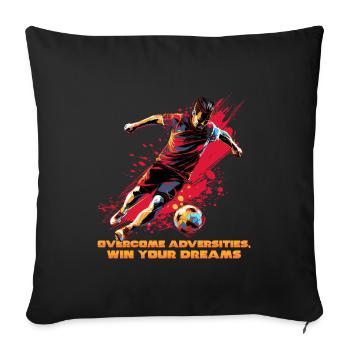 A footballer in dynamic action, modern pop-art - Sofa pillowcase 17,3'' x 17,3'' (45 x 45 cm) - black - Front