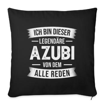 Azubi Auszubildender Lehrling Ausbildung - Sofakissenbezug 45 x 45 cm - Schwarz - Vorne