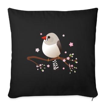 Cute bulbous zebra finch - Sofa pillowcase 17,3'' x 17,3'' (45 x 45 cm) - black - Front
