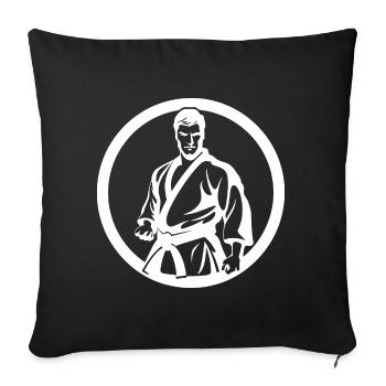 Karateka Drawing - Sofa pillowcase 17,3'' x 17,3'' (45 x 45 cm) - black - Front