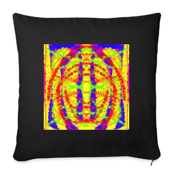 Abstract yellow and blue design - Sofa pillowcase 17,3'' x 17,3'' (45 x 45 cm) - black - Front