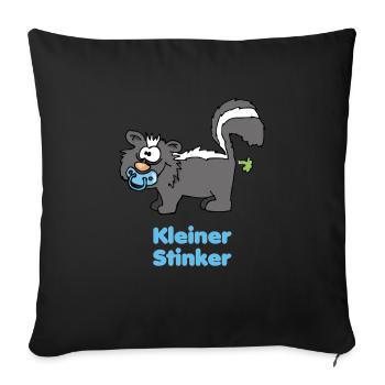 Kleiner Stinker - blaues Babystinktier - Sofakissenbezug 45 x 45 cm - Schwarz - Vorne