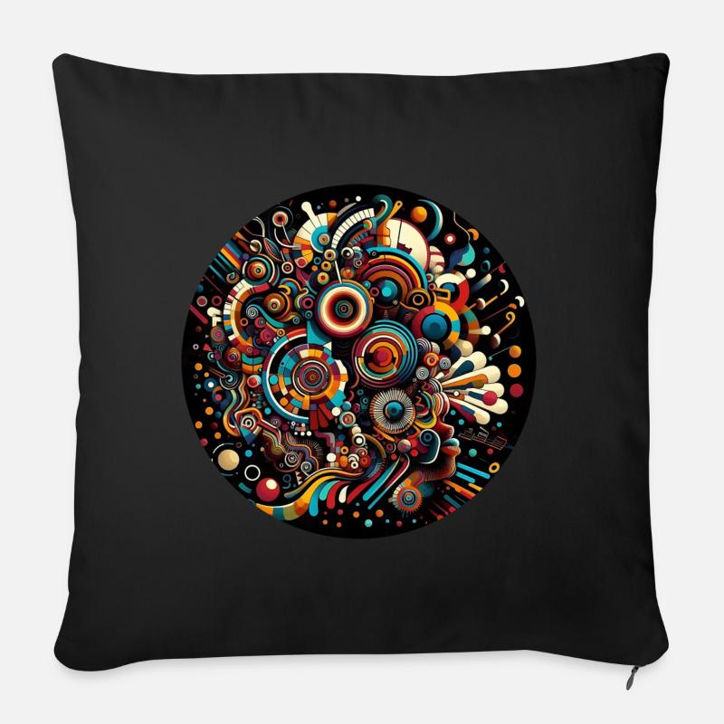 Afro Style Musique Arts, Explosion de Couleurs - Housse de coussin décorative 45 x 45 cm - noir