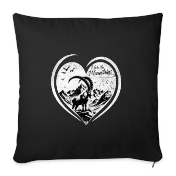 Hiking - I love the Mountains - Sofakissenbezug 45 x 45 cm - Schwarz - Vorne