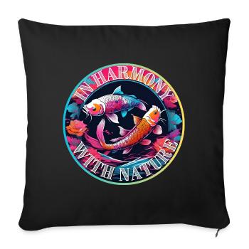 In Harmony with Nature - Sofa pillowcase 17,3'' x 17,3'' (45 x 45 cm) - black - Front