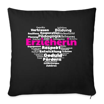 Erzieherin Bildung Betreuung Erziehung - Sofakissenbezug 45 x 45 cm - Schwarz - Vorne