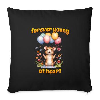 Toujours jeune de cœur, joyeux anniversaire ! - Housse de coussin décorative 45 x 45 cm - noir - Devant