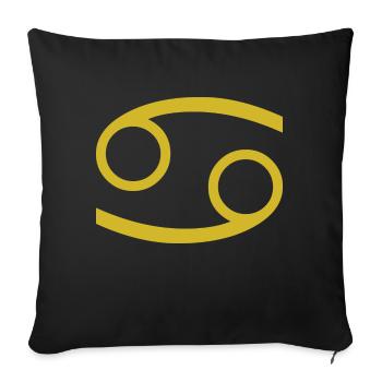 Signe du zodiaque Cancer, design exclusif de t-shirt - Housse de coussin décorative 45 x 45 cm - noir - Devant