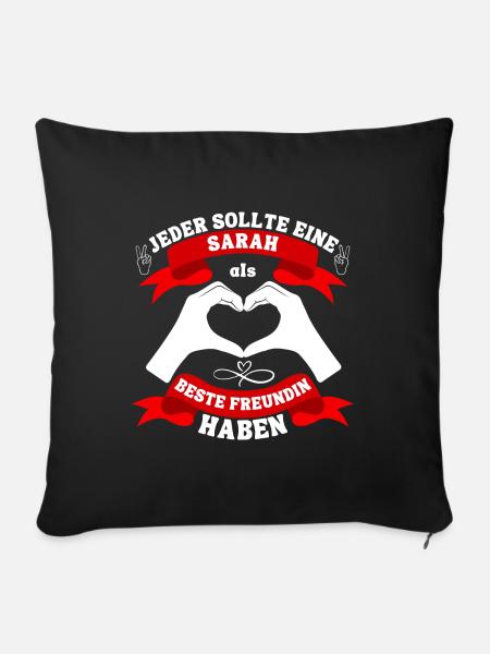 Beste Freundin Sarah - Sofakissenbezug 45 x 45 cm - Schwarz