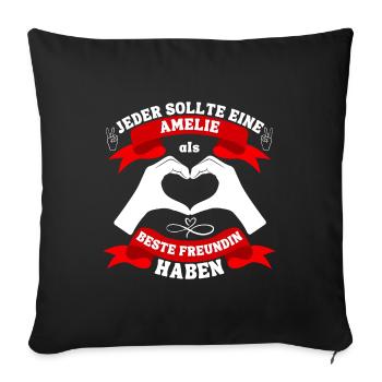 Beste Freundin Amelie - Sofakissenbezug 45 x 45 cm - Schwarz - Vorne