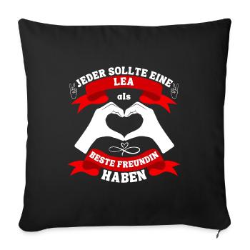 Beste Freundin Lea - Sofakissenbezug 45 x 45 cm - Schwarz - Vorne