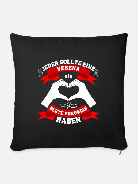 Beste Freundin Verena - Sofakissenbezug 45 x 45 cm - Schwarz