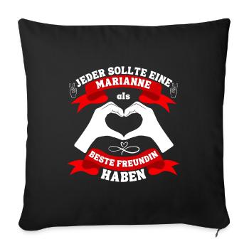 Beste Freundin Marianne - Sofakissenbezug 45 x 45 cm - Schwarz - Vorne
