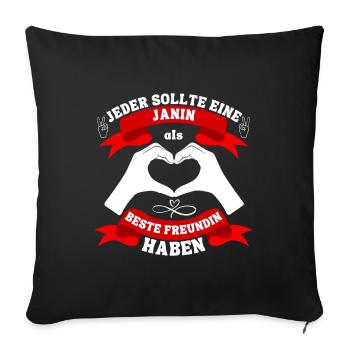 Beste Freundin Janin - Sofakissenbezug 45 x 45 cm - Schwarz - Vorne