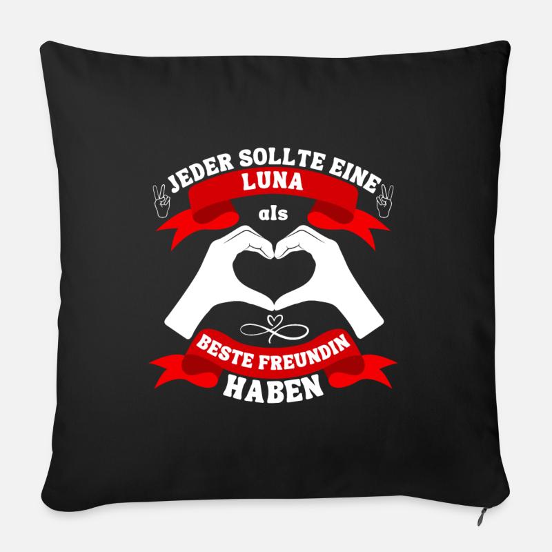Beste Freundin Luna - Sofakissenbezug 45 x 45 cm - Schwarz