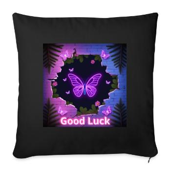 Good Luck - Sofa pillowcase 17,3'' x 17,3'' (45 x 45 cm) - black - Front