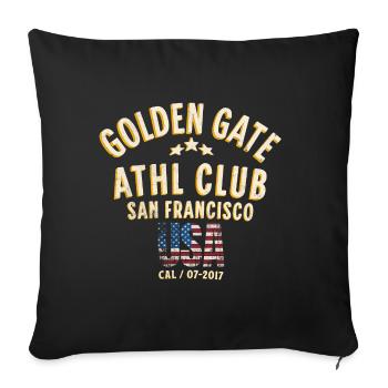 Golden gate athletic club - Housse de coussin décorative 45 x 45 cm - noir - Devant