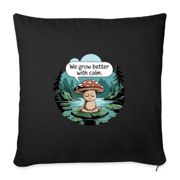 Nous grandissons mieux avec le calme - Housse de coussin décorative 45 x 45 cm - noir - Devant