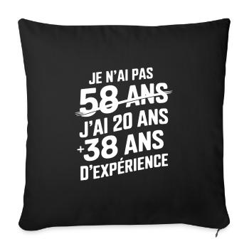 Humor Anniversaries 58 years - Sofa pillowcase 17,3'' x 17,3'' (45 x 45 cm) - black - Front