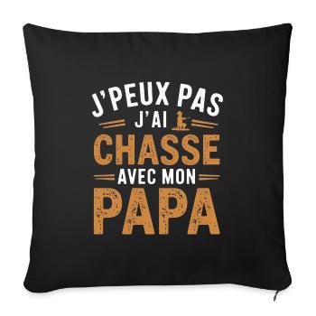 Hunting with my dad - Sofa pillowcase 17,3'' x 17,3'' (45 x 45 cm) - black - Front