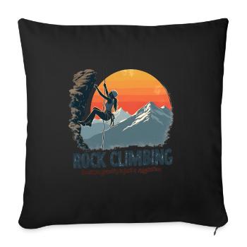 L’escalade - parce que la gravité n’est qu’une suggestion - Housse de coussin décorative 45 x 45 cm - noir - Devant
