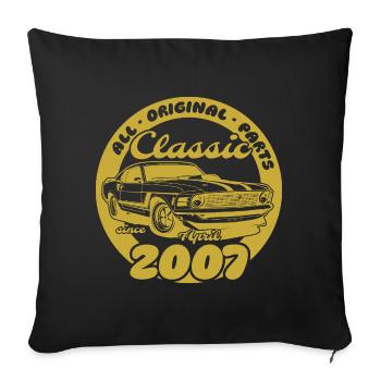 18th Birthday - Classic Musclecar 04/2007 - Sofa pillowcase 17,3'' x 17,3'' (45 x 45 cm) - black - Front