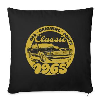 60th Birthday - Classic Musclecar 1965 - Sofa pillowcase 17,3'' x 17,3'' (45 x 45 cm) - black - Front
