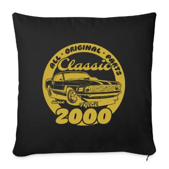 25e anniversaire - Classic Musclecar 04/2000 - Housse de coussin décorative 45 x 45 cm - noir - Devant