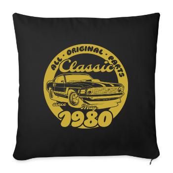 45th Birthday - Classic Musclecar 05/1980 - Sofa pillowcase 17,3'' x 17,3'' (45 x 45 cm) - black - Front
