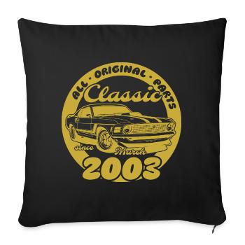 22nd Birthday - Classic Musclecar 03/2003 - Sofa pillowcase 17,3'' x 17,3'' (45 x 45 cm) - black - Front