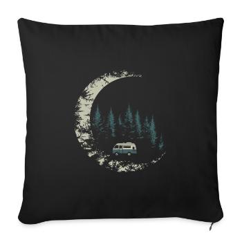 Camper in the moonlight - Sofa pillowcase 17,3'' x 17,3'' (45 x 45 cm) - black - Front