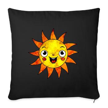 Soleil cosmique - Housse de coussin décorative 45 x 45 cm - noir - Devant