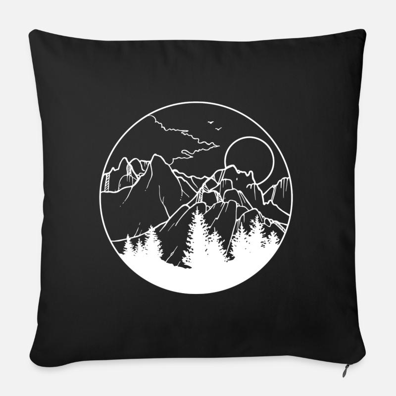 Wanderlust White - Sofa pillowcase 17,3'' x 17,3'' (45 x 45 cm) - black