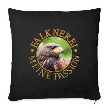 Falknerei meine Passion Geschenkidee - Sofakissenbezug 45 x 45 cm - Schwarz - Vorne