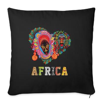 Motif Afrique - joie de vivre - Housse de coussin décorative 45 x 45 cm - noir - Devant