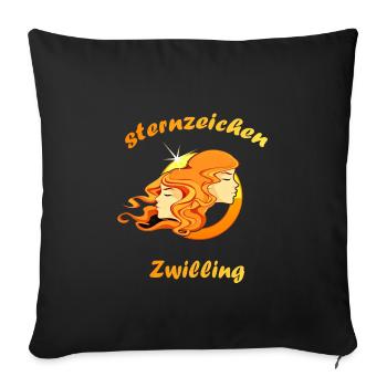 Zodiac Gemini - Sofa pillowcase 17,3'' x 17,3'' (45 x 45 cm) - black - Front
