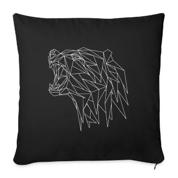 Bear geometric sketch polygon art grizzly bear - Sofa pillowcase 17,3'' x 17,3'' (45 x 45 cm) - black - Front
