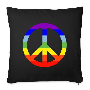 COLORFUL PEACE! - Sofa pillowcase 17,3'' x 17,3'' (45 x 45 cm) - black - Front