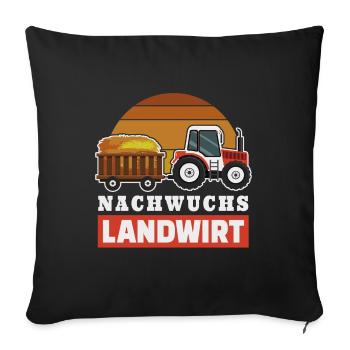 NACHWUCHS LANDWIRT TRAKTOR KINDER BUBEN GESCHENK - Sofakissenbezug 45 x 45 cm - Schwarz - Vorne