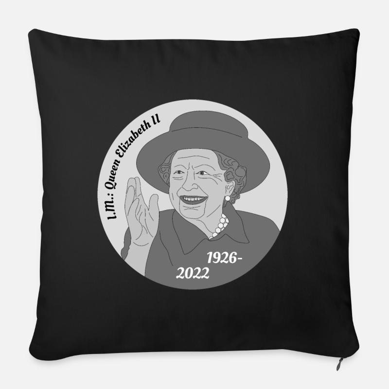 Décès de la reine Elizabeth II - Housse de coussin décorative 45 x 45 cm - noir