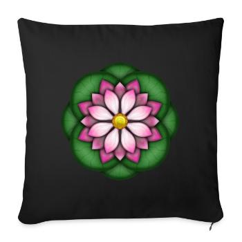 Lotus - Sofa pillowcase 17,3'' x 17,3'' (45 x 45 cm) - black - Front