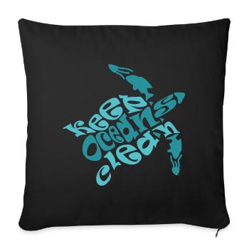 plongée sous marine Gardez les océans propres - Housse de coussin décorative 45 x 45 cm - noir - Devant