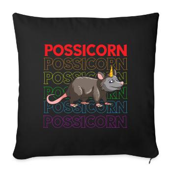 Waschbär Design für Possum und Beutelratte - Sofakissenbezug 45 x 45 cm - Schwarz - Vorne