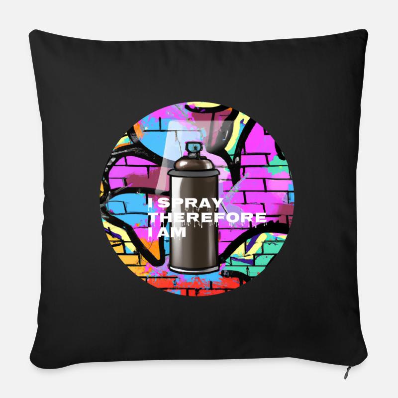 JE PULVÉRISE DONC JE SUIS - Bombe aérosol - Housse de coussin décorative 45 x 45 cm - noir